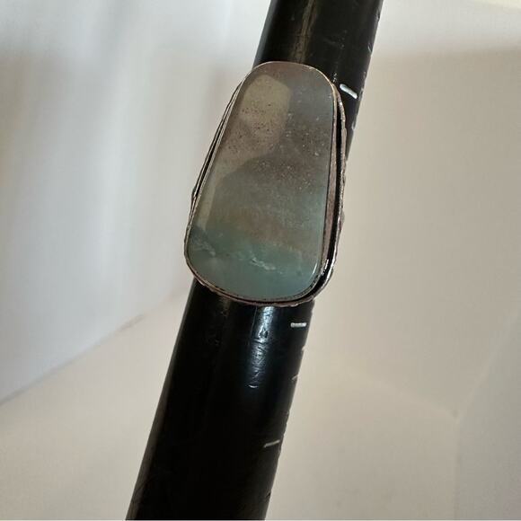 💕 Handmade calcite, gemstone ring, silver plated stamped 925 size 6 - Picture 1 of 6
